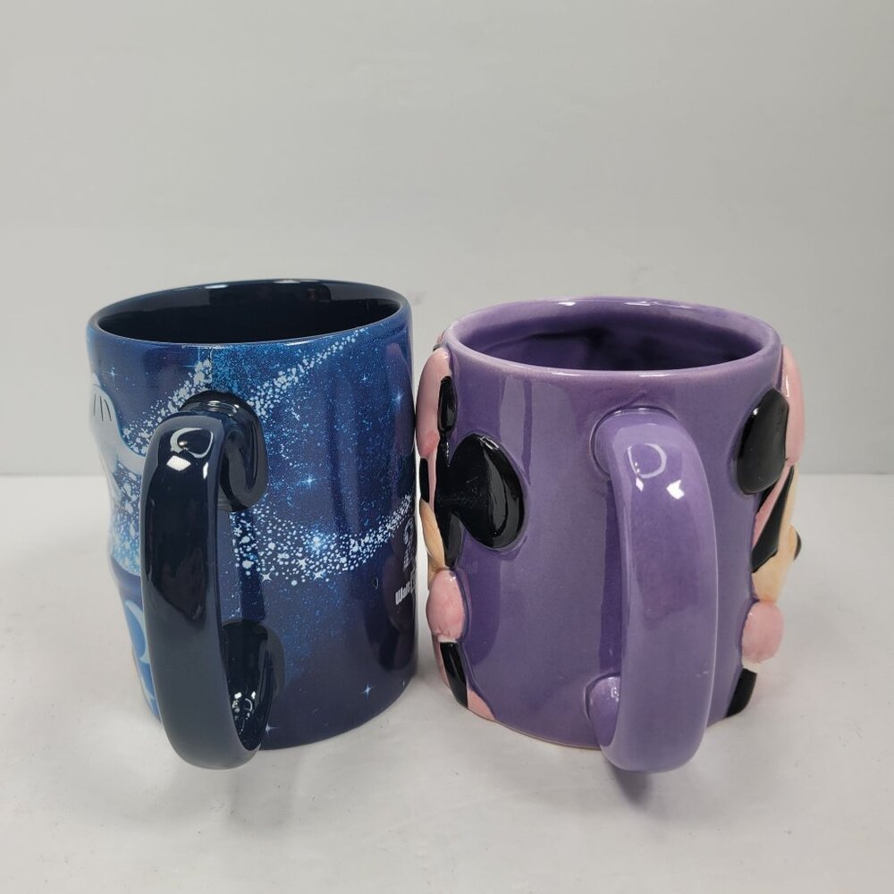 Disney World 2017 Mickey & Minnie Mouse 3D Ceramic Mugs Set Of 2 - Picture 4 of 9